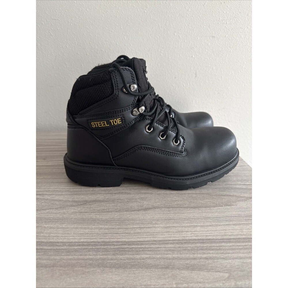 Brahma ASTM F2413-18 Boots Men's 9.5 W Steel Toe Safety Black Lace‎ Up